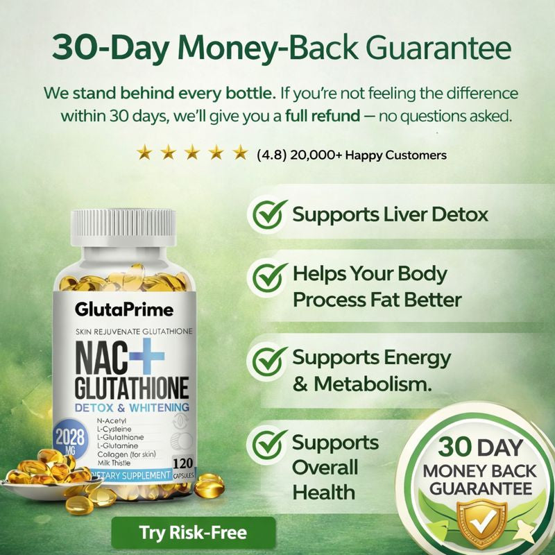 GlutaPrime™ NAC + Glutathione Supplement | 120 Capsules