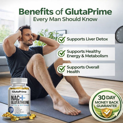 GlutaPrime™ NAC + Glutathione Supplement | 120 Capsules