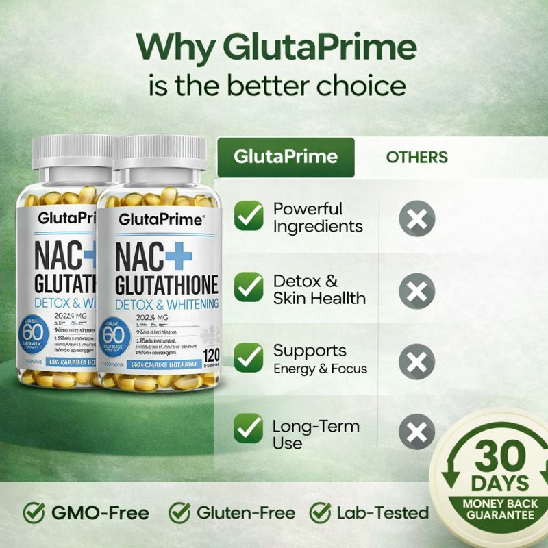 GlutaPrime™ NAC + Glutathione Supplement | 120 Capsules
