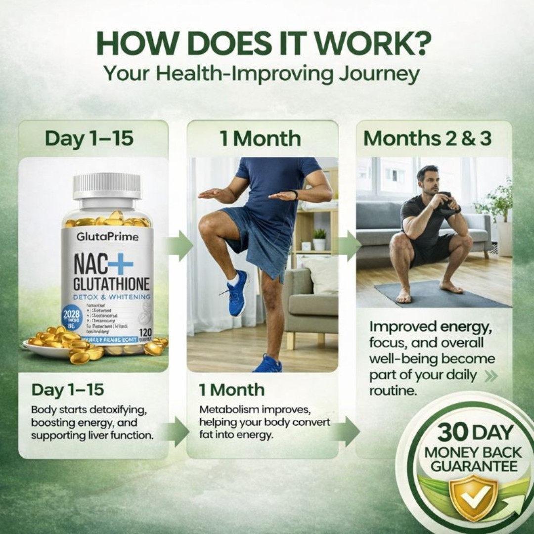 GlutaPrime™ NAC + Glutathione Supplement | 120 Capsules